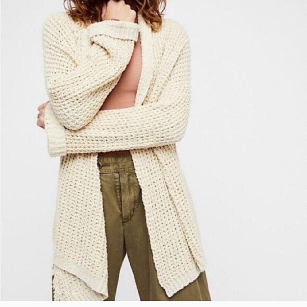 Free People I'll Be Around Cardigan In Ivory - Picture 3 of 10